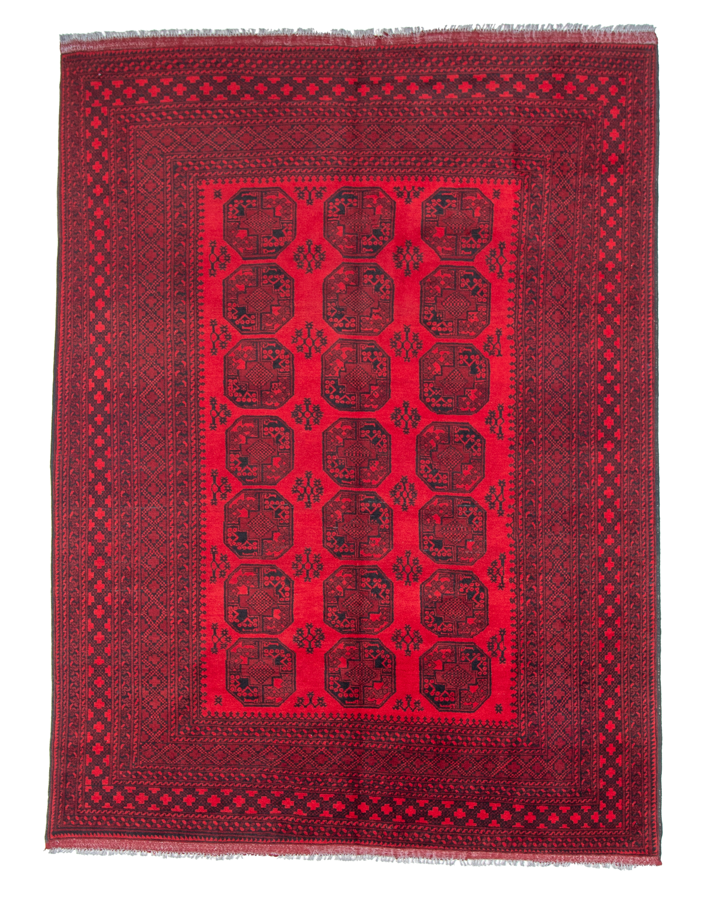 W 8.4 L 11.1 Turkaman 100% Wool Hand-Woven Geometric Design - 50909