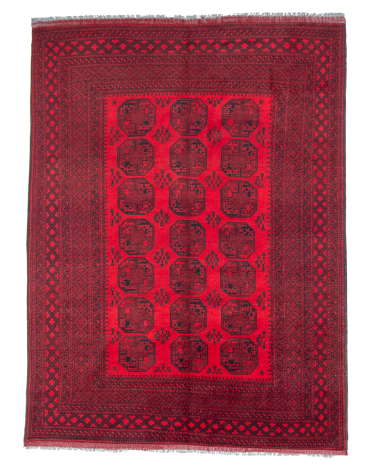 W 8.4 L 11.1 Turkaman 100% Wool Hand-Woven Geometric Design - 50909
