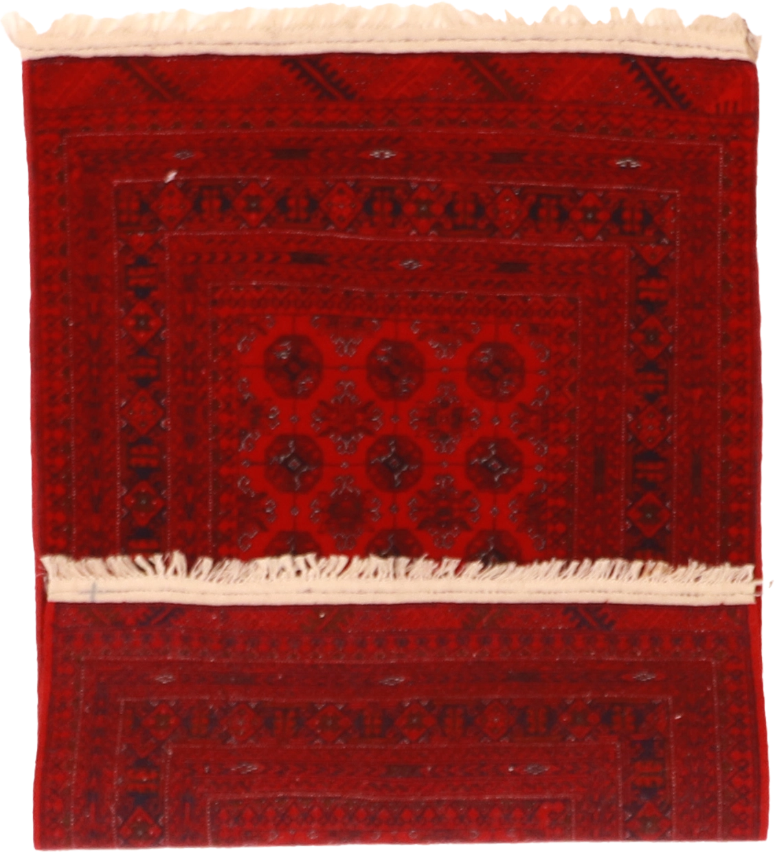 W 2.7 - L 4 - Turkamen Wool Geometric Rectangle - Finest Hand-Knotted Quality Wool - 50921