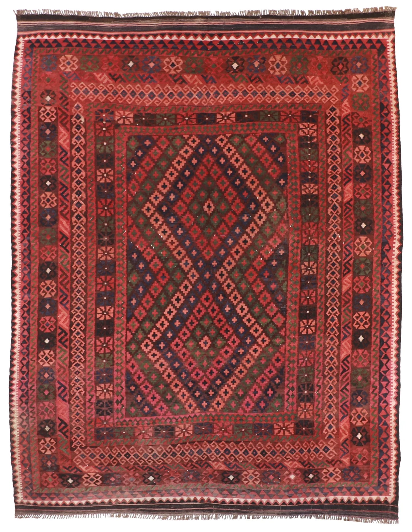 8.7 x 10 - Kilim Wool All Over Rectangle - Finest Hand-Knotted Quality Wool — 50933