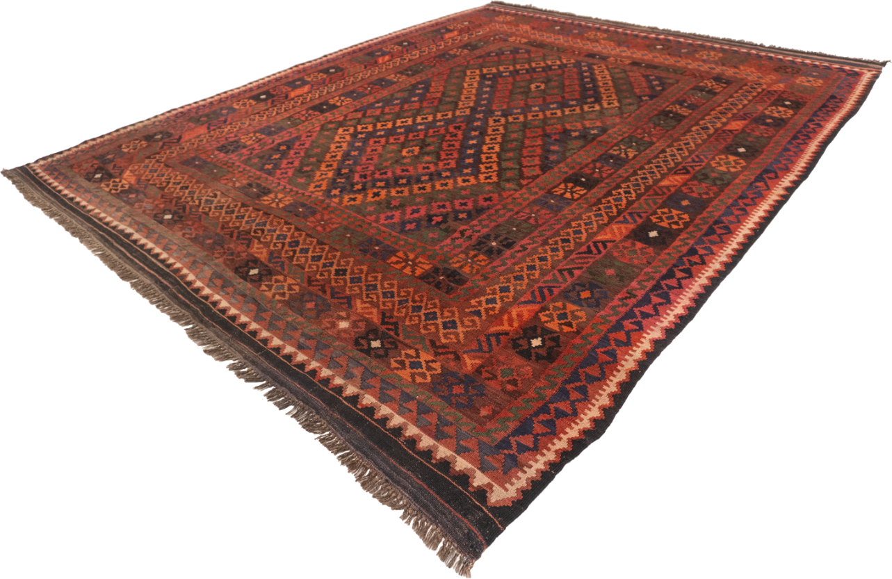 W 8.7 L 10 Kilim 100% Wool Hand-Woven All-Over Design - 50933