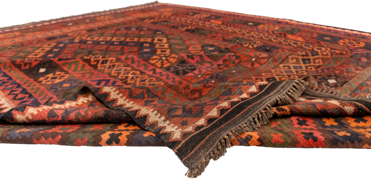 W 8.7 L 10 Kilim 100% Wool Hand-Woven All-Over Design - 50933
