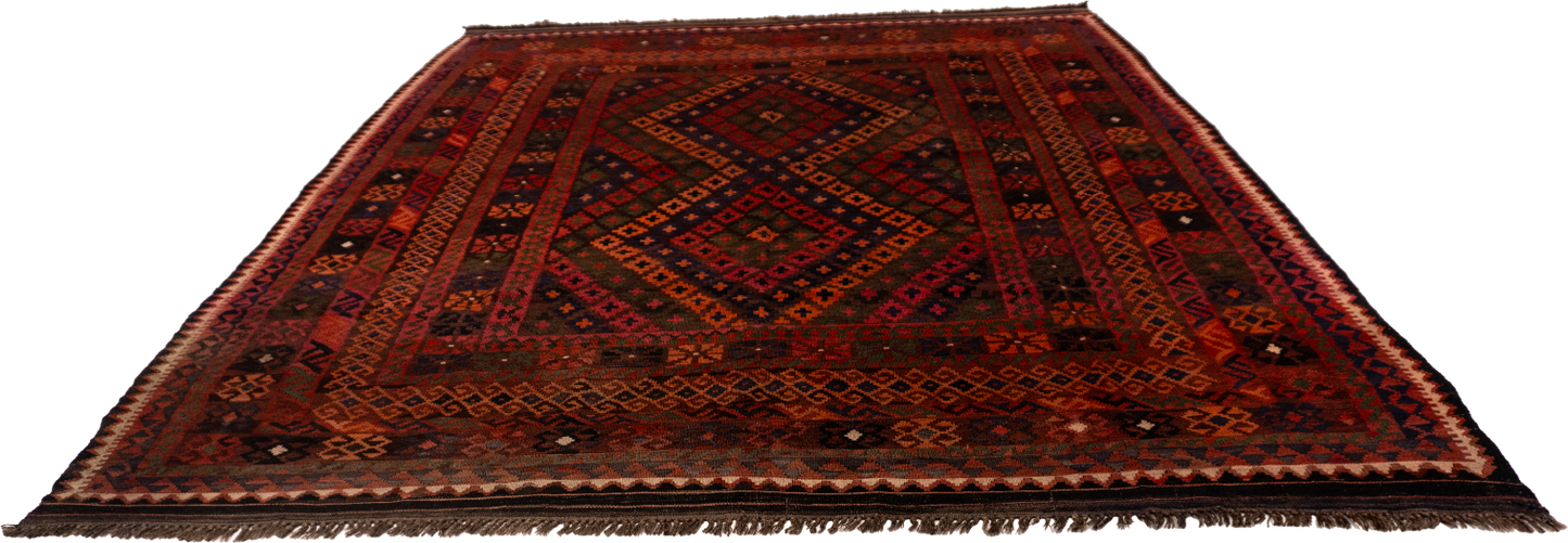 W 8.7 L 10 Kilim 100% Wool Hand-Woven All-Over Design - 50933