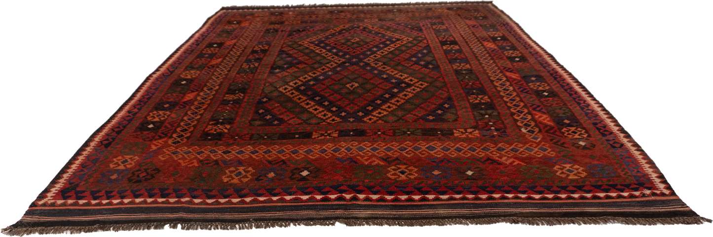 W 8.7 L 10 Kilim 100% Wool Hand-Woven All-Over Design - 50933