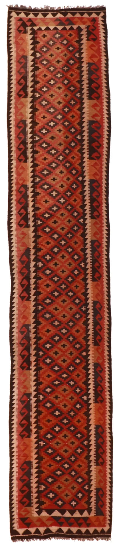 2.4 x 13.1 - Kilim Wool All Over Rectangle - Finest Hand-Made Quality Wool — 51047