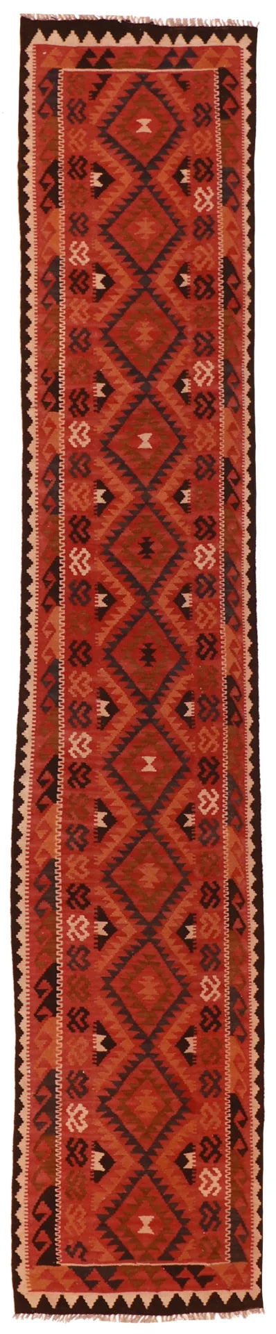 2.5 x 13.1 - Kilim Wool All Over Rectangle - Finest Hand-Knotted Quality Wool — 51052