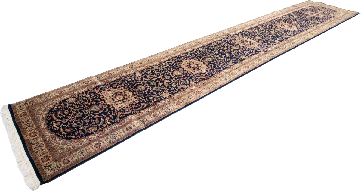 W 2.8 L 15.7 Tabriz Runner 100% Wool Hand-Woven Floral Design - 51090