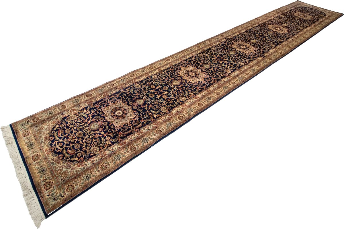 W 2.8 L 15.7 Tabriz Runner 100% Wool Hand-Woven Floral Design - 51090