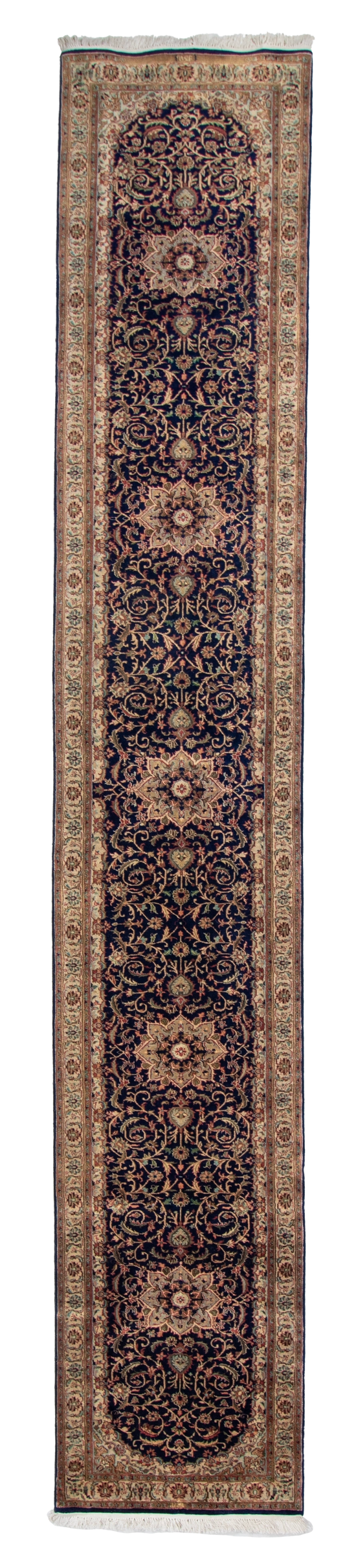 W 2.8 L 15.7 Tabriz Runner 100% Wool Hand-Woven Floral Design - 51090