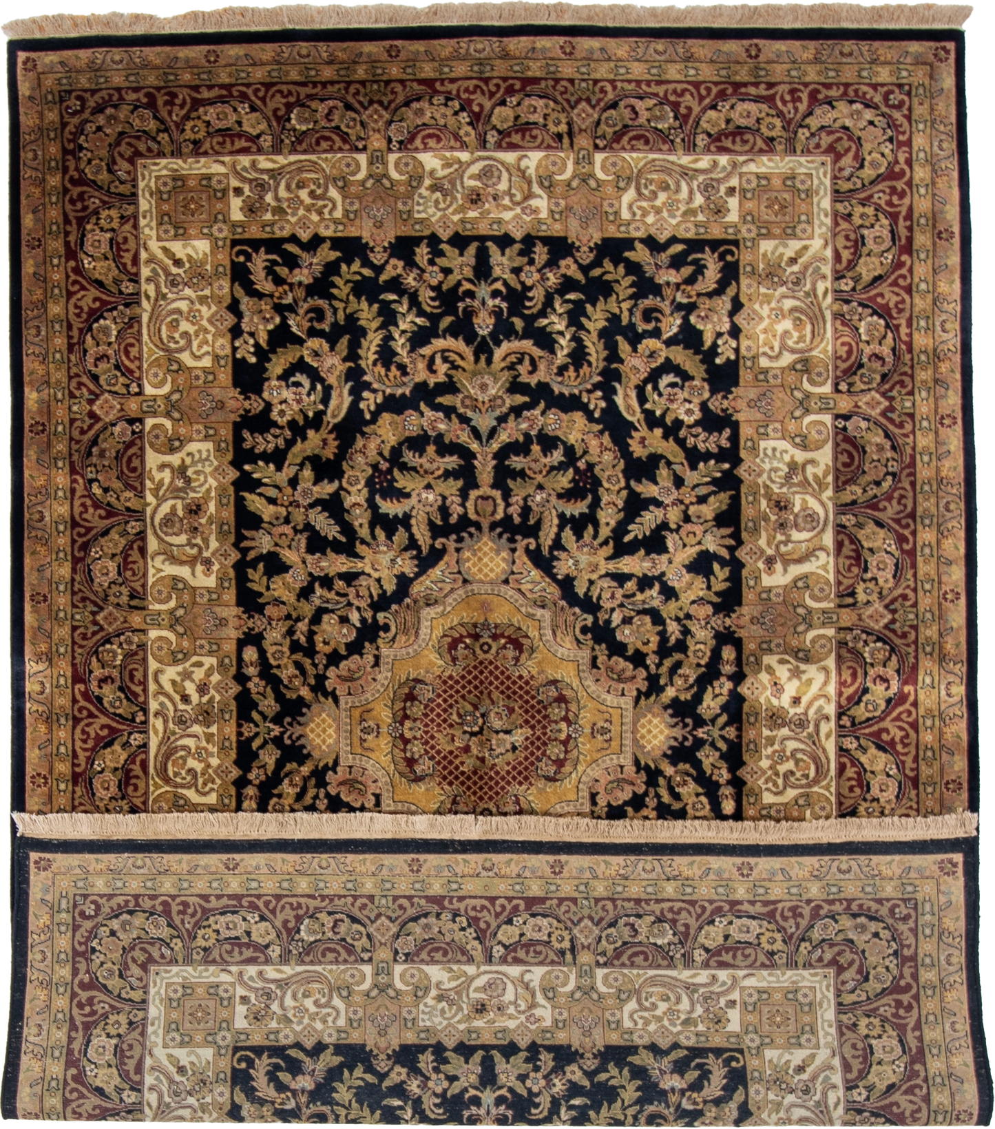 W 6 L 9 Abusson 100% Wool Hand-Woven All-Over Design - 51146