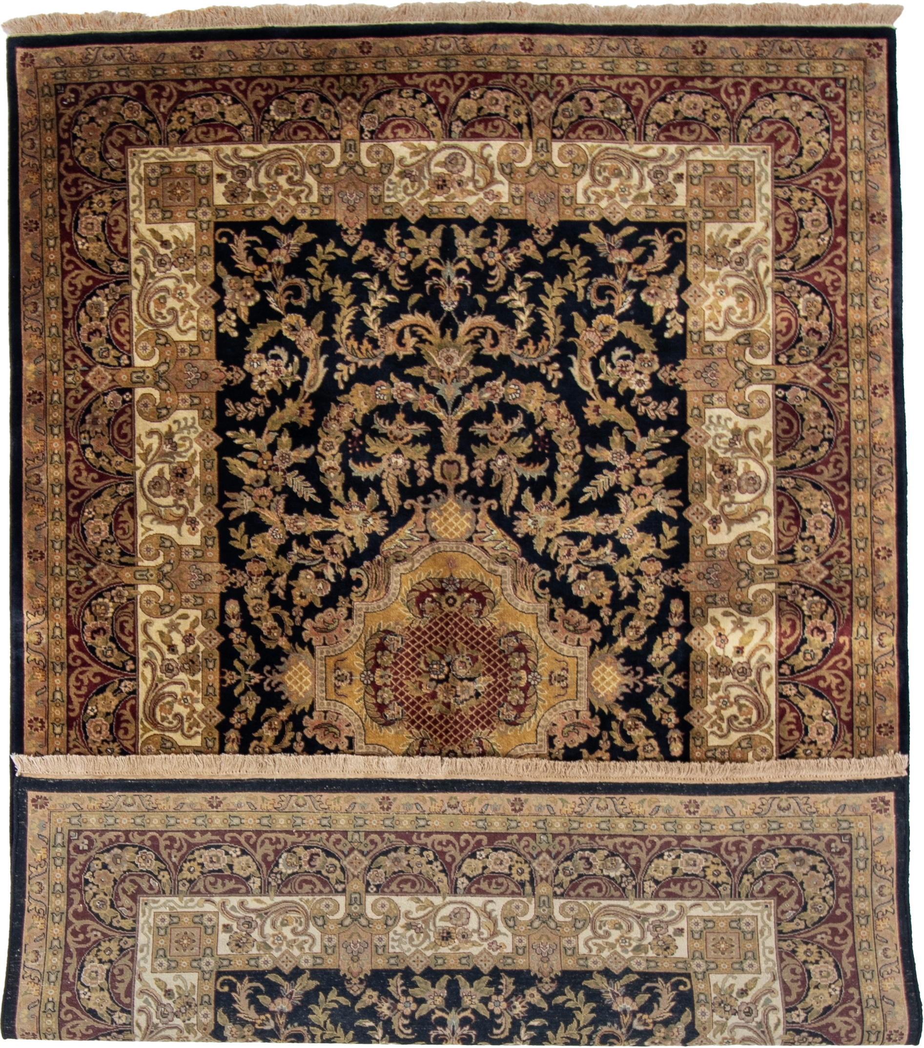 W 6 L 9 Abusson 100% Wool Hand-Woven All-Over Design - 51146