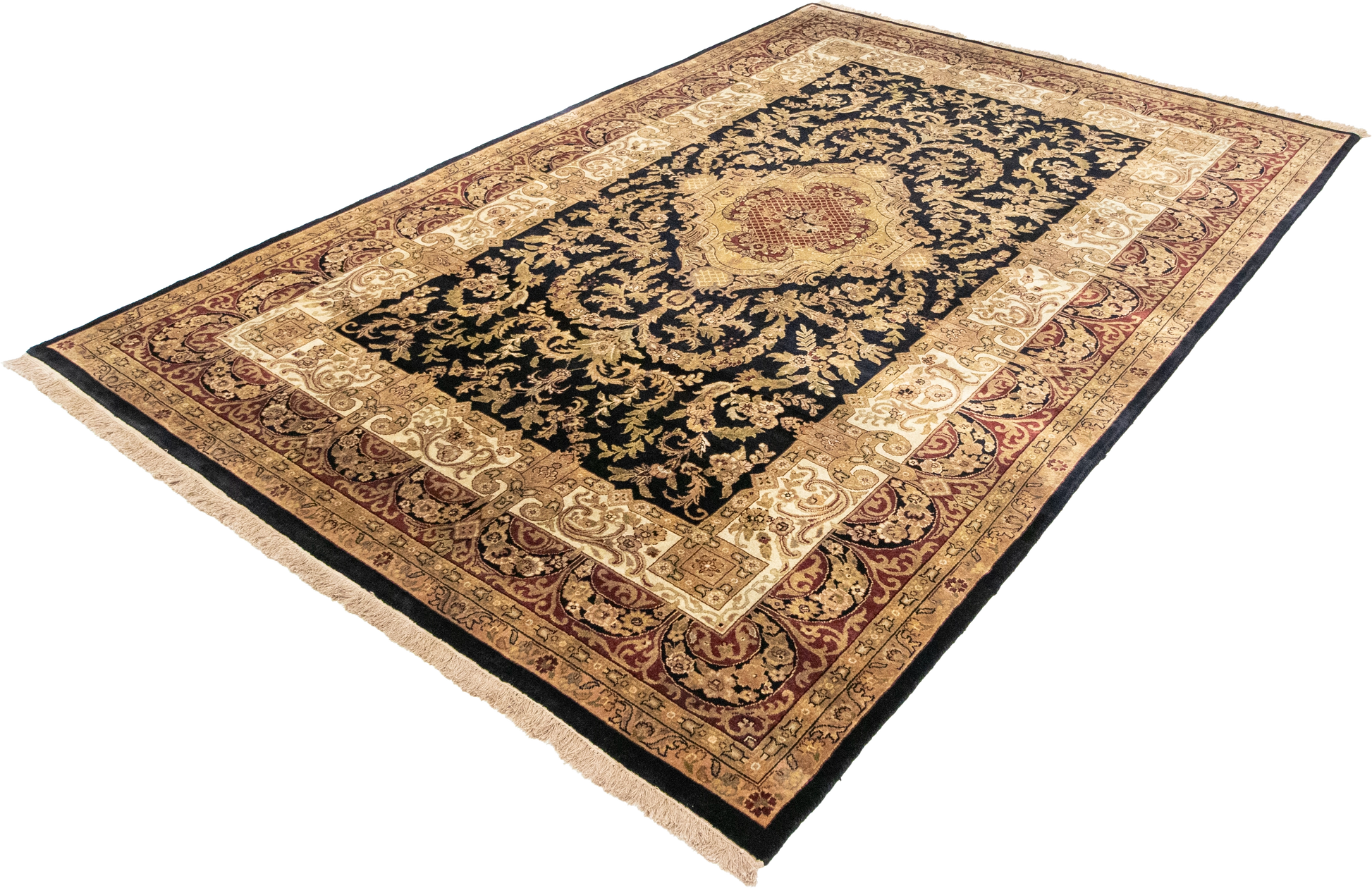 W 6 L 9 Abusson 100% Wool Hand-Woven All-Over Design - 51146