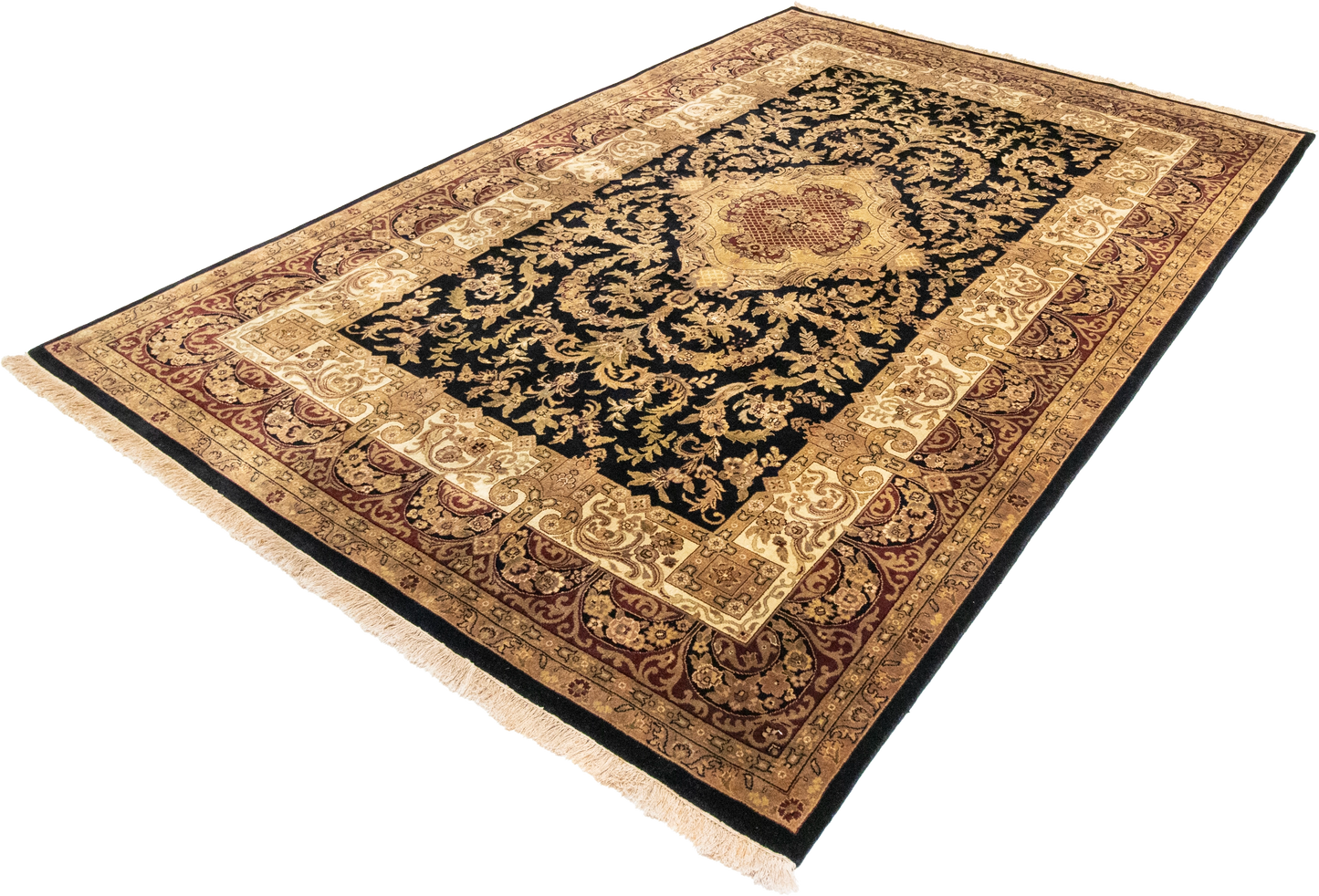 W 6 L 9 Abusson 100% Wool Hand-Woven All-Over Design - 51146