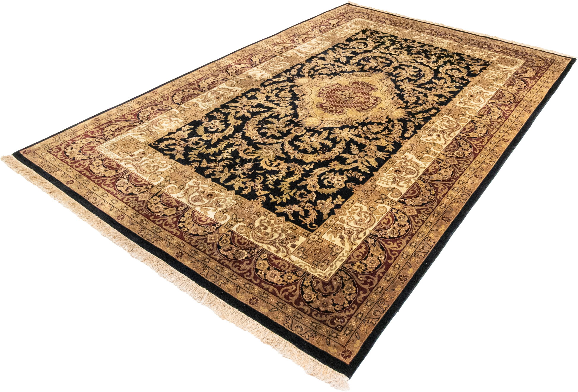 W 6 L 9 Abusson 100% Wool Hand-Woven All-Over Design - 51146