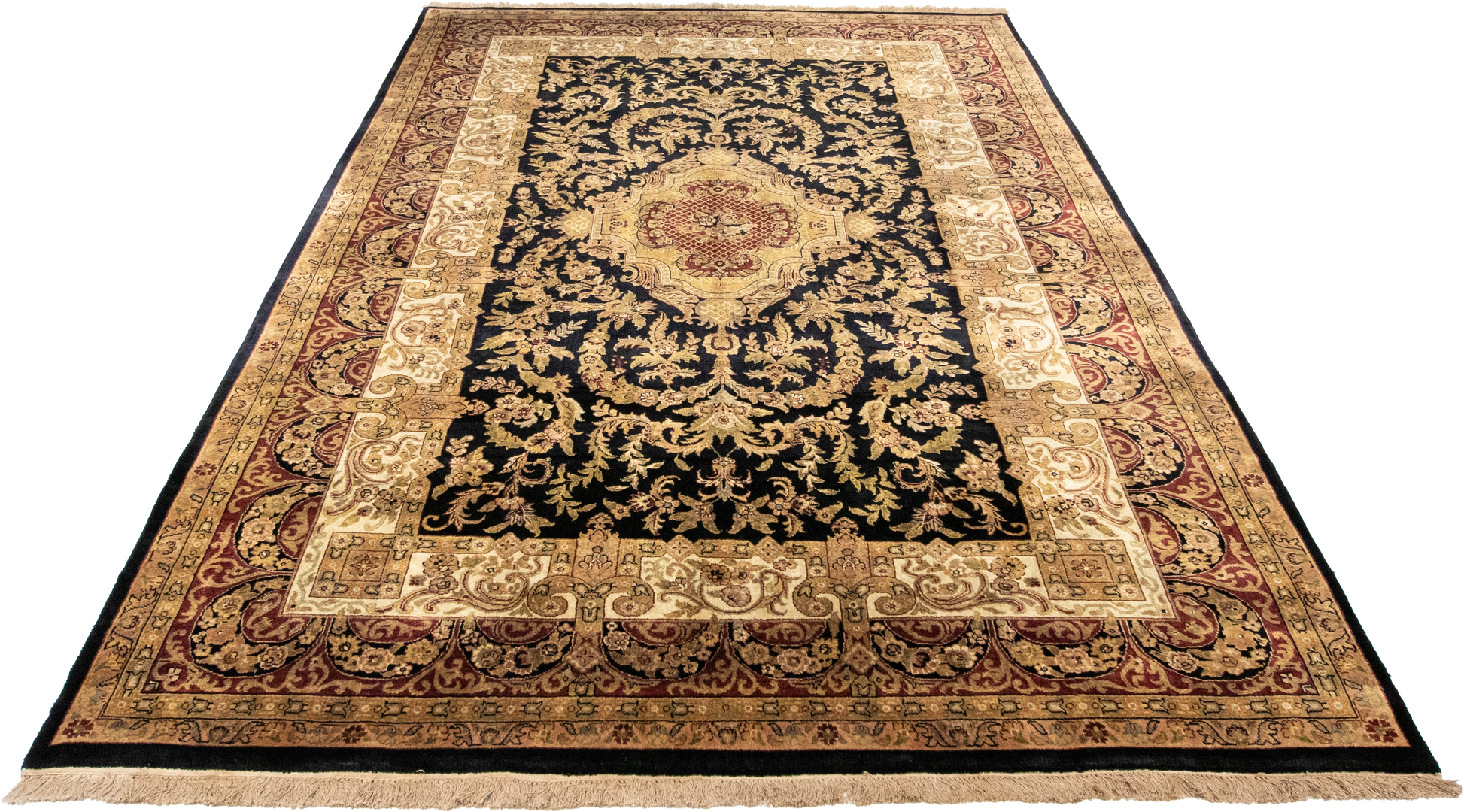W 6 L 9 Abusson 100% Wool Hand-Woven All-Over Design - 51146