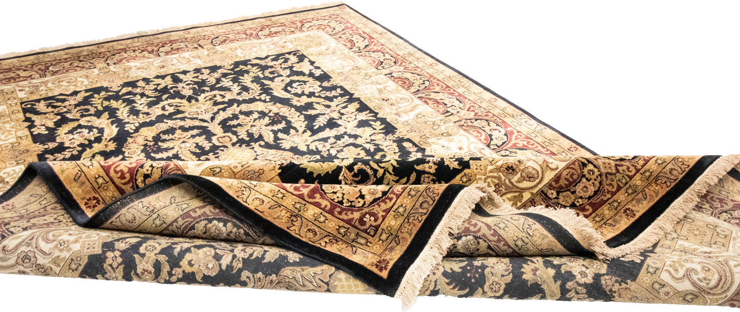 W 6 L 9 Abusson 100% Wool Hand-Woven All-Over Design - 51146