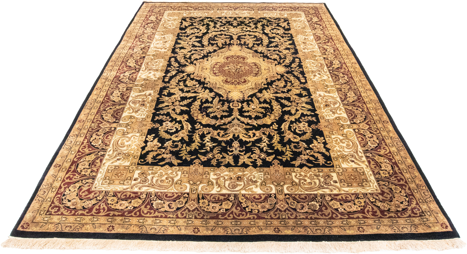 W 6 L 9 Abusson 100% Wool Hand-Woven All-Over Design - 51146