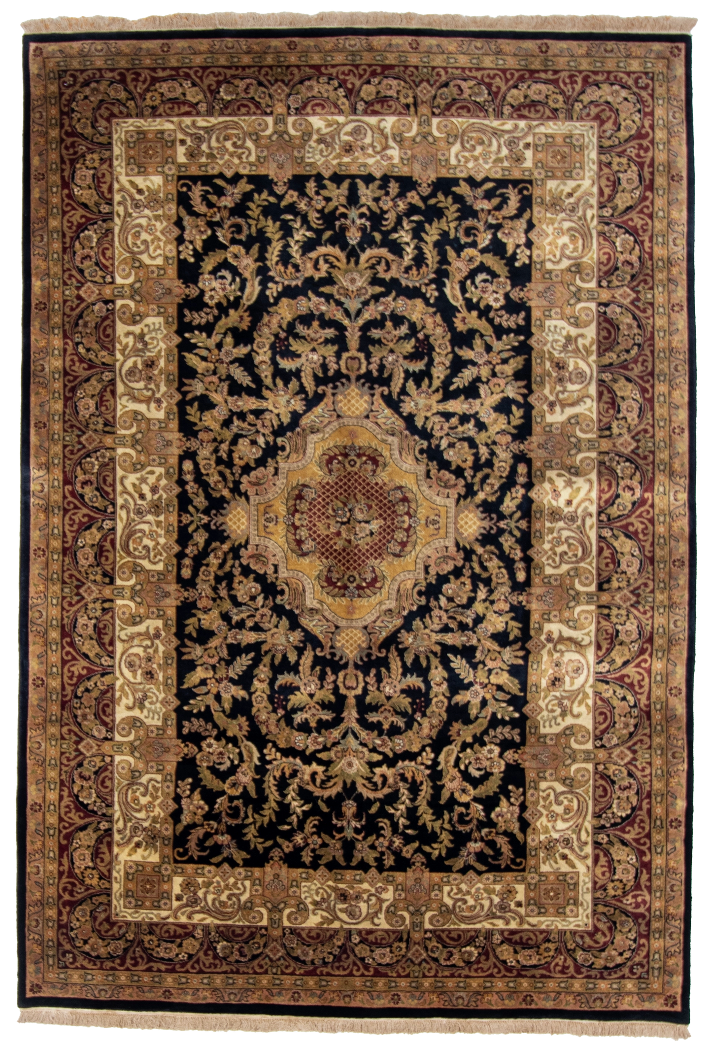 W 6 L 9 Abusson 100% Wool Hand-Woven All-Over Design - 51146