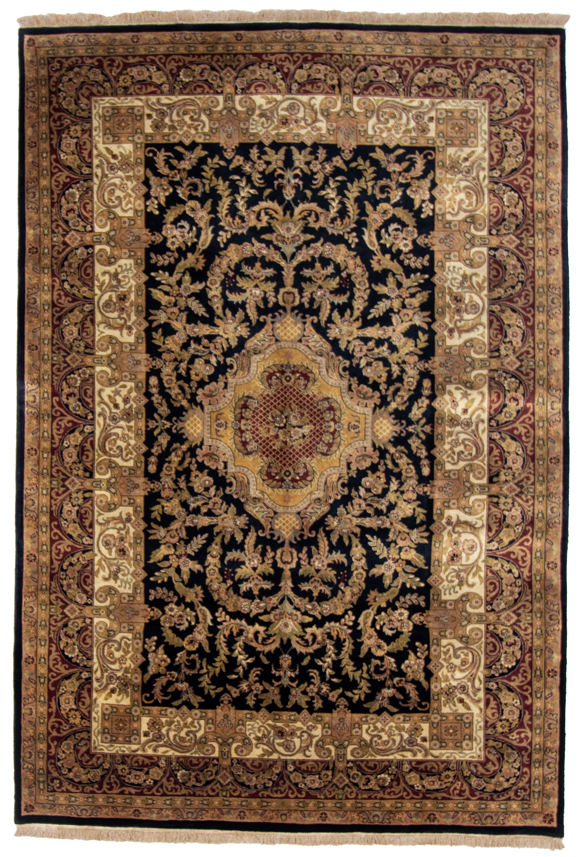 W 6 L 9 Abusson 100% Wool Hand-Woven All-Over Design - 51146