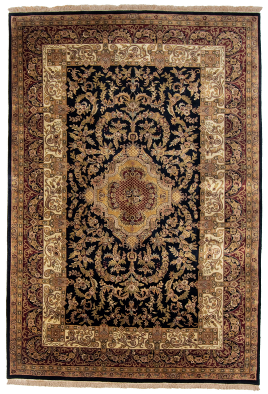 W 6 L 9 Abusson 100% Wool Hand-Woven All-Over Design - 51146