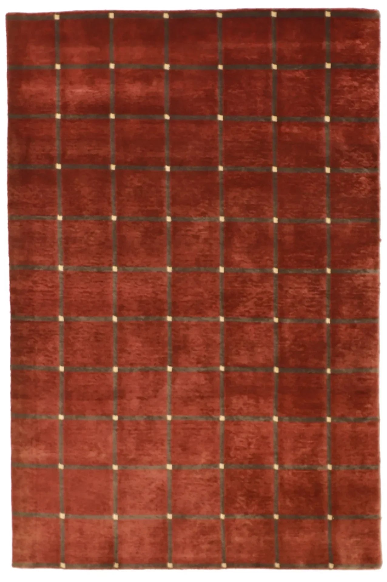 4x6 - Modern Fine/Wool All Over Rectangle - Hand Knotted Rug — 51157