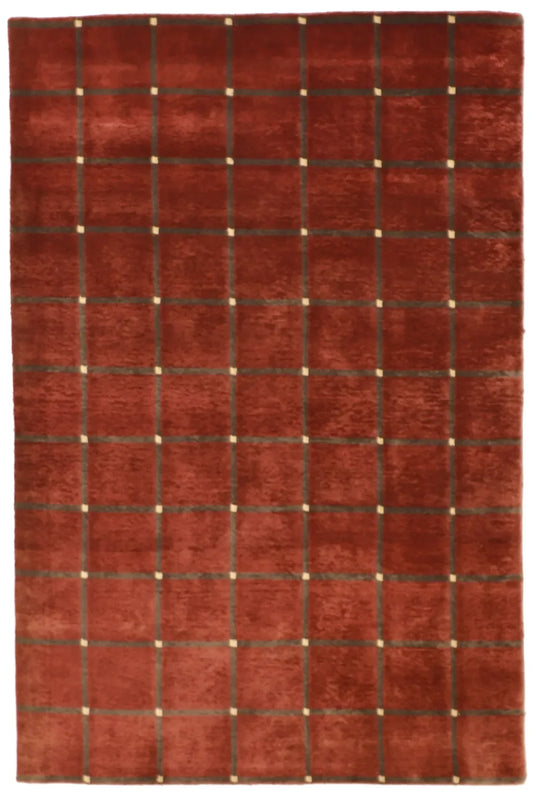 4x6 - Modern Fine/Wool All Over Rectangle - Hand Knotted Rug — 51157