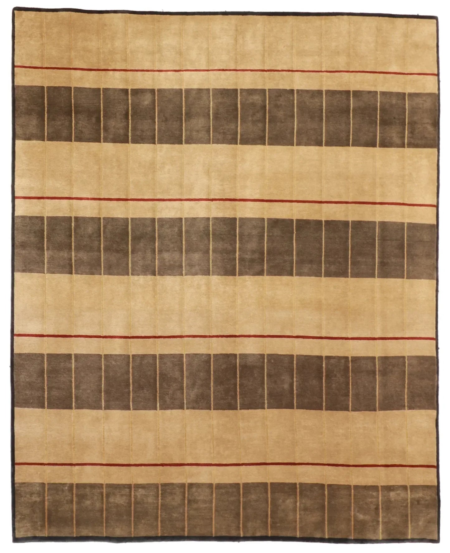 W 8 L 10 Modern 100% Wool Hand-Woven All-Over Design - 51167