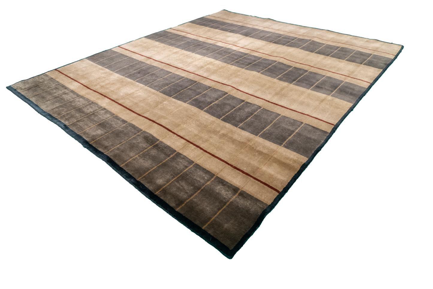 W 8 L 10 Modern 100% Wool Hand-Woven All-Over Design - 51167