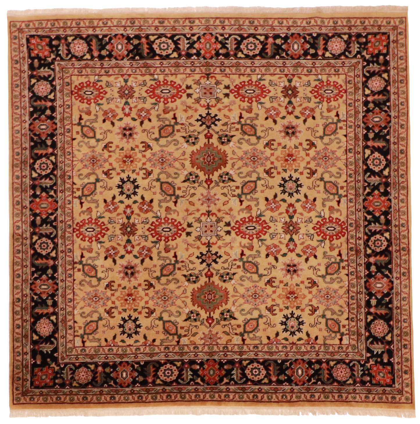 W 8 L 8 Mahal 100% Wool Hand-Woven All-Over Design - 51224