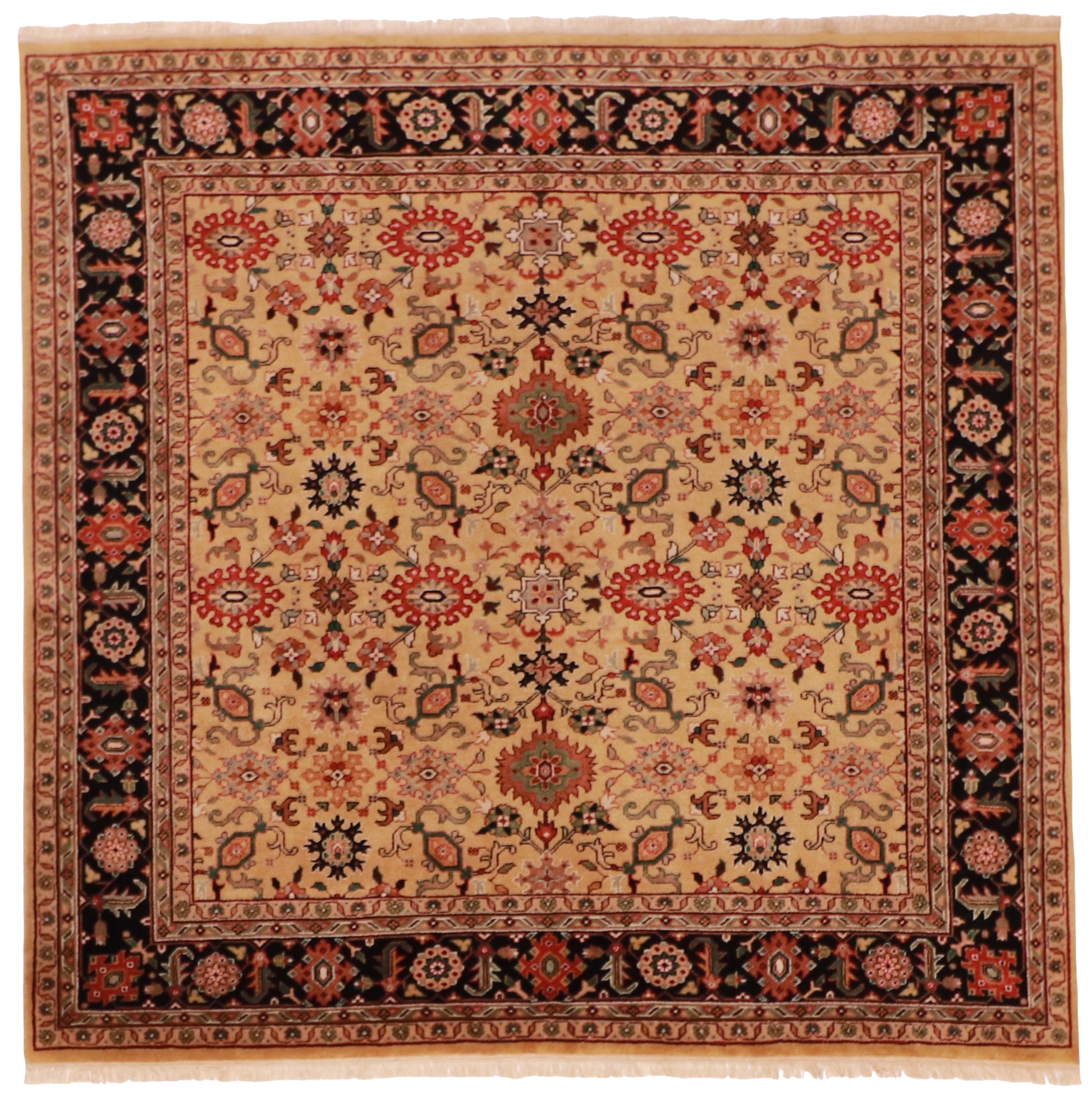 W 8 L 8 Mahal 100% Wool Hand-Woven All-Over Design - 51224