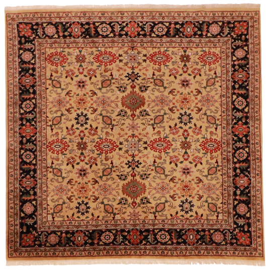 W 8 L 8 Mahal 100% Wool Hand-Woven All-Over Design - 51224