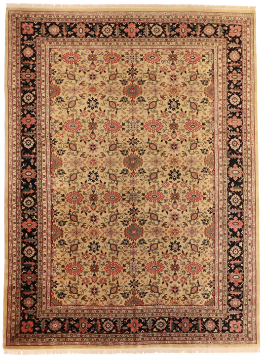 W 10 - L 13.5 - Mahal Fine Geometric Rectangle - Hand Woven Rug - 51228