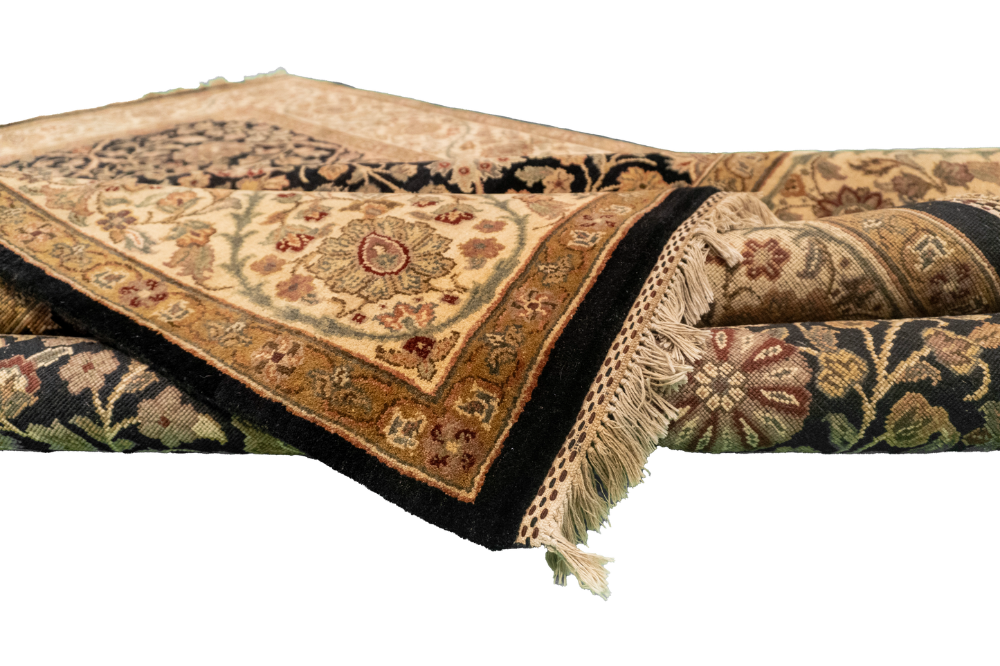 W 8.1 L 10.3 Sh Abbas 100% Wool Hand-Woven Floral Design - 51285