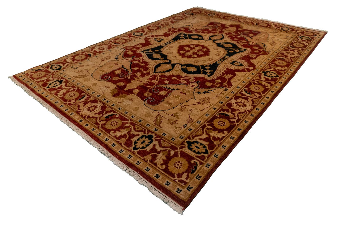 W 7 L 10 Serapie 100% Wool Hand-Woven Medallion Design - 51305