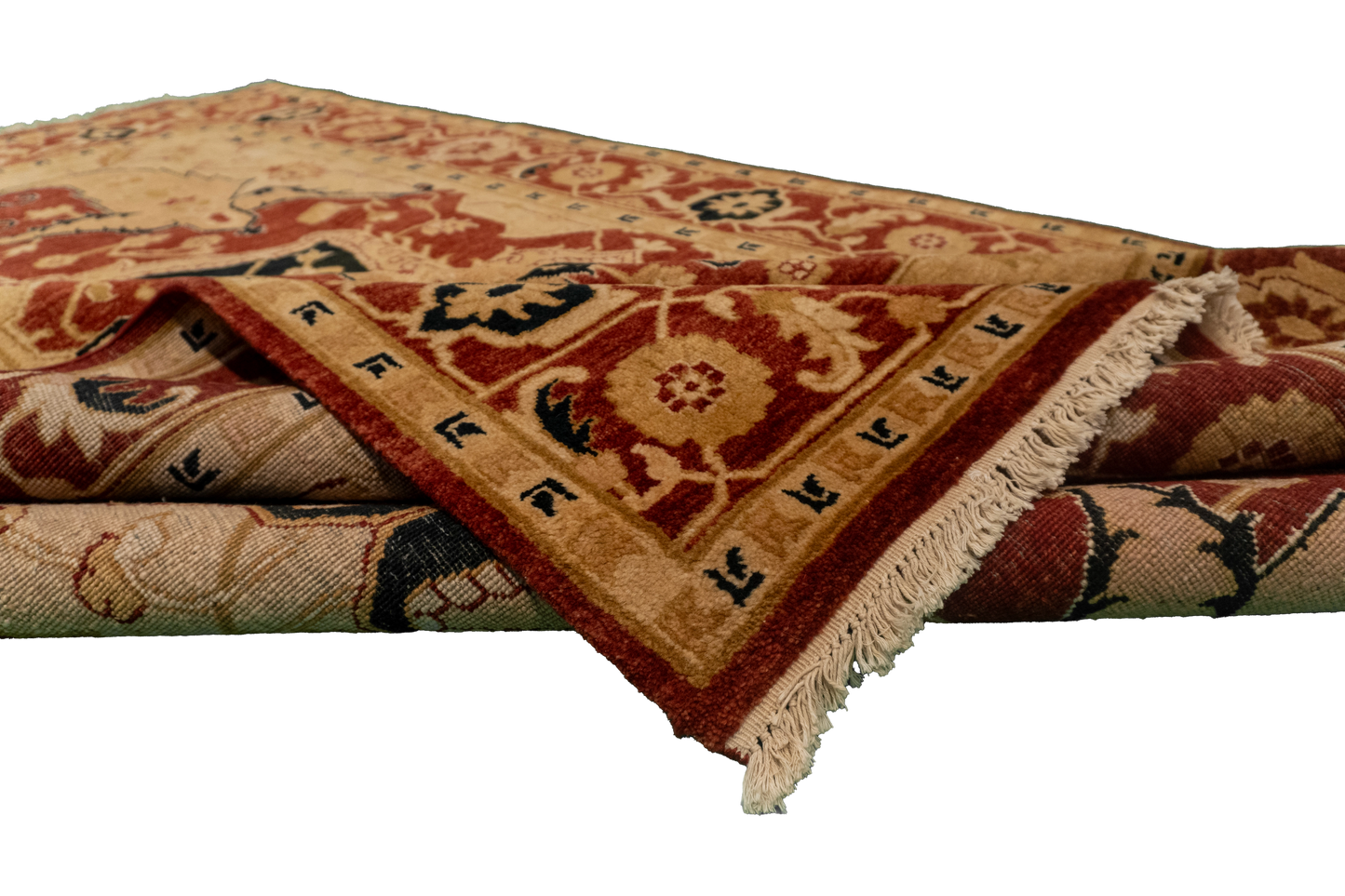 W 7 L 10 Serapie 100% Wool Hand-Woven Medallion Design - 51305