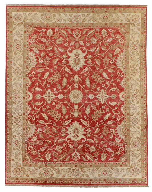 8 x 10.1 - Frahan Wool Traditional Rectangle - Finest Hand-Knotted Quality Wool — 51308