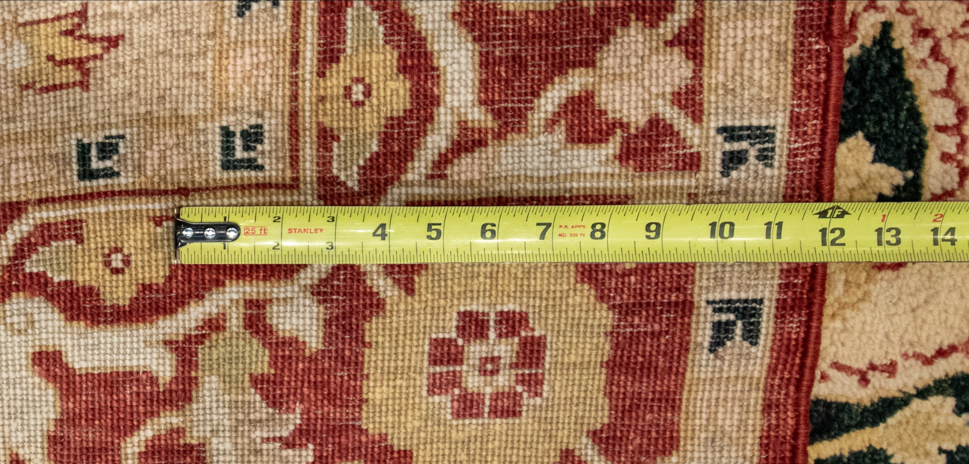 W 6.5 L 6.5 Serapie 100% Wool Hand-Woven Geometric Medalion Design - 51316