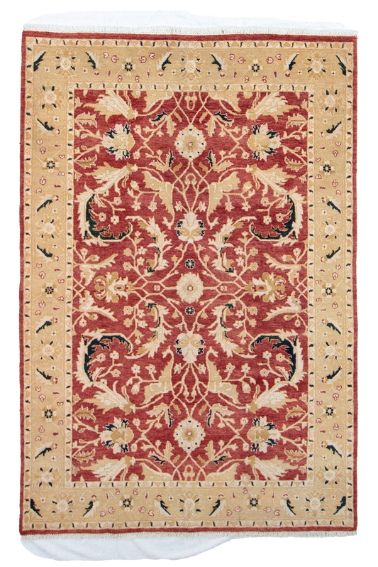 W 6 L 9 Frahan 100% Wool Hand-Woven Medalion Design - 51320