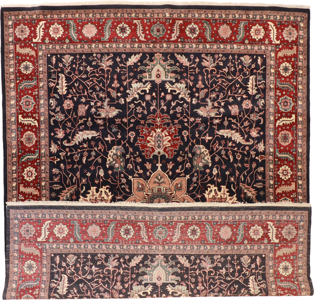 W 12 L 15 Serapie 100% Wool Hand-Woven All-Over Design - 51328