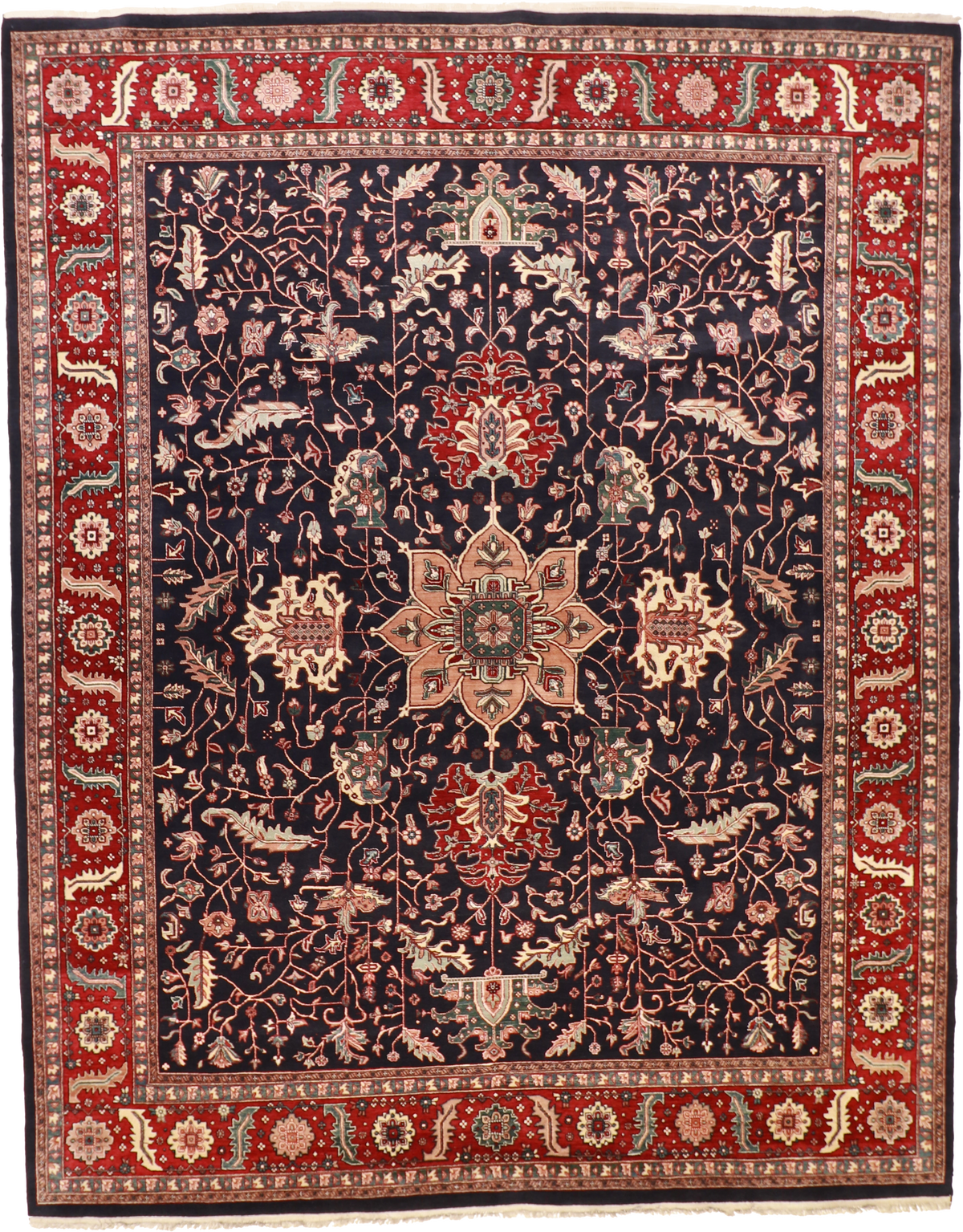 W 12 L 15 Serapie 100% Wool Hand-Woven All-Over Design - 51328