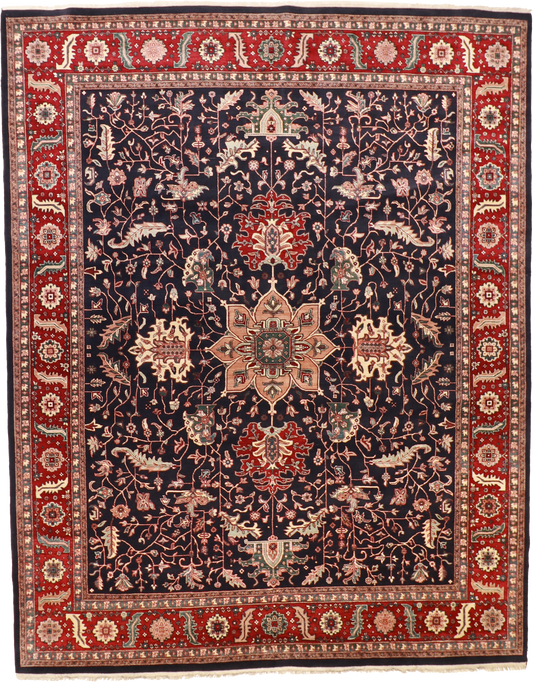 W 12 L 15 Serapie 100% Wool Hand-Woven All-Over Design - 51328