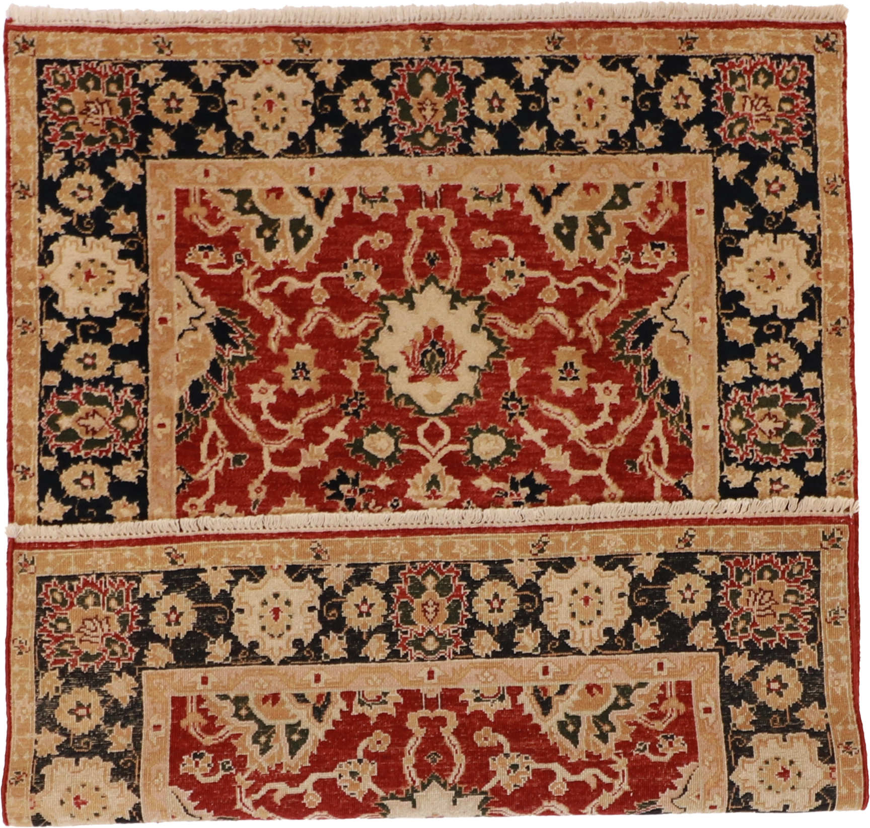 W 4.7 L 6.6 Mahal 100% Wool Hand-Woven All-Over Design - 51333