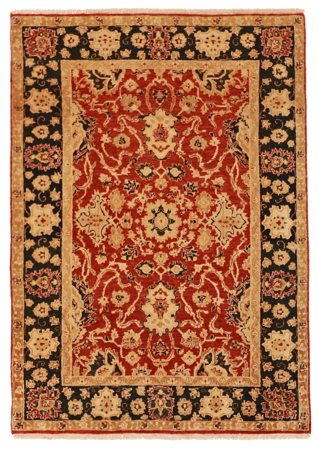 4.2 x 6.1 - Mahal Wool Traditional Rectangle - Finest Hand-Knotted Quality Wool — 51334