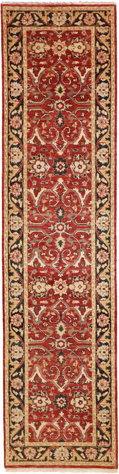 W 2.6 L 10.2 Zeigler Runner 100% Wool Hand-Woven All-Over Design - 51336