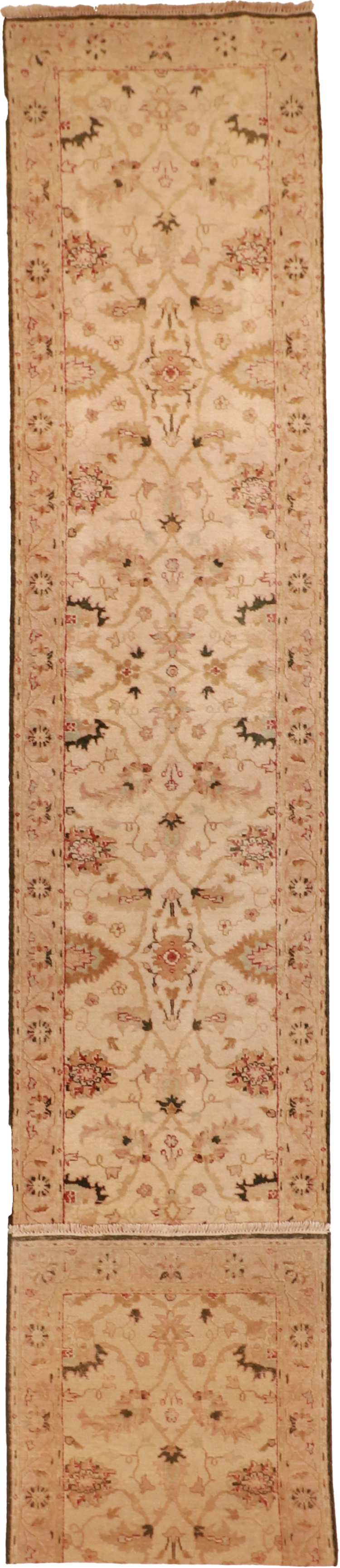 W 3 L 17.9 Agra Runner 100% Wool Hand-Woven All-Over Design - 51351