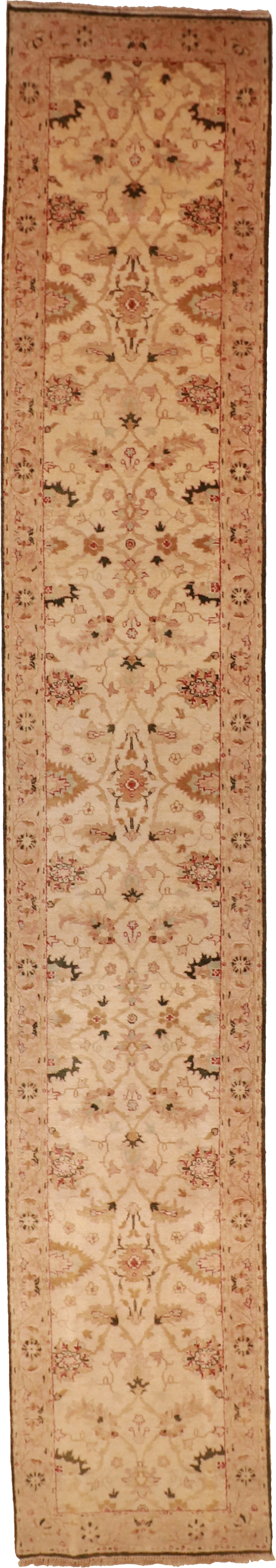 W 3 L 17.9 Agra Runner 100% Wool Hand-Woven All-Over Design - 51351