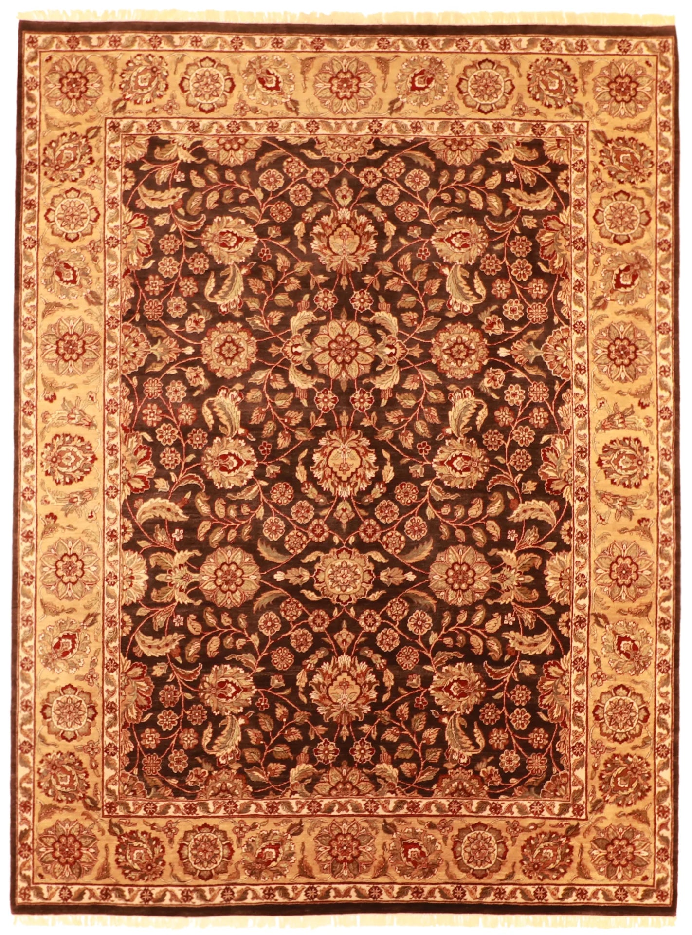 9 x 12 - Tabriz Fine All Over Rectangle - Hand Woven Rug — 51361