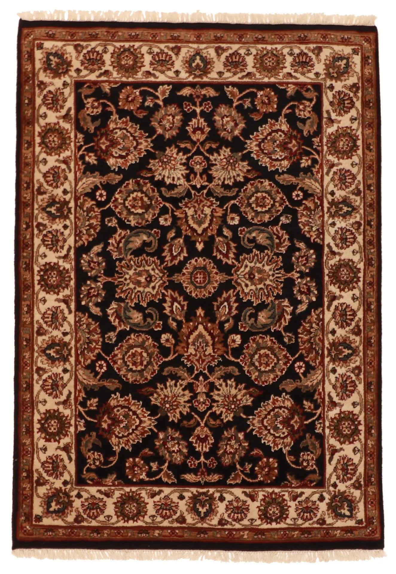 4.2 x 6 - Isfahan Wool Traditional Rectangle - Finest Hand-Knotted Quality Wool — 51377