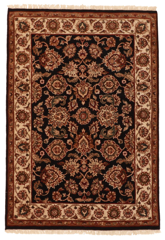 4.2 x 6 - Isfahan Wool Traditional Rectangle - Finest Hand-Knotted Quality Wool — 51377