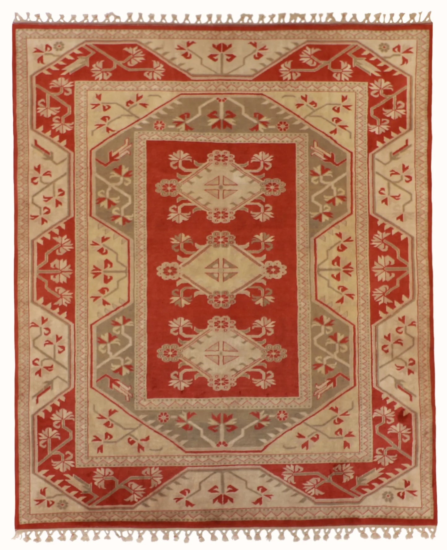 W 8 L 9.5 Serapie 100% Wool Hand-Woven All-Over Design - 51727